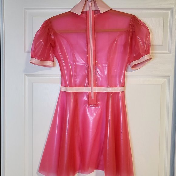 Transparent Pink Latex Dress!  100% Latex - Picture 4 of 5